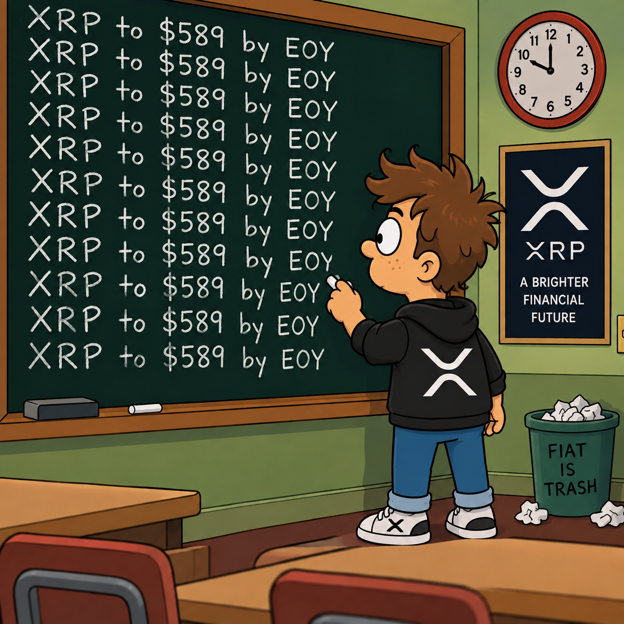XRP to $589 by end of year — a community in-joke